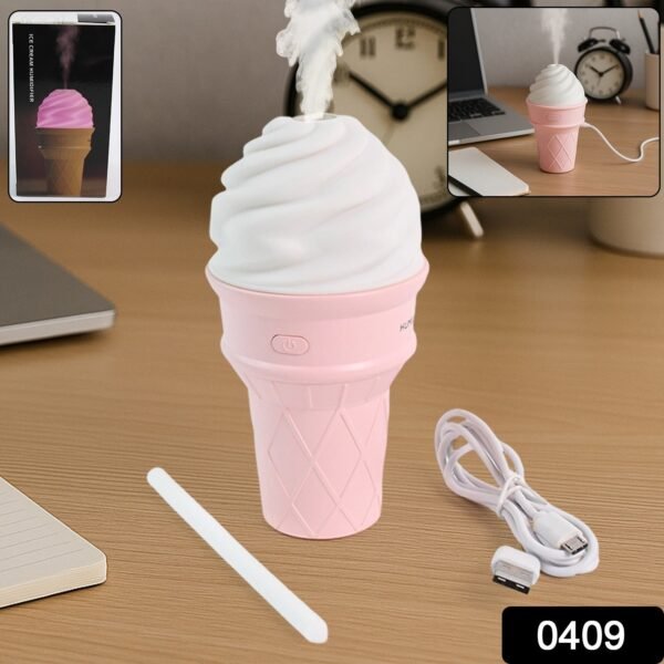 Ice Cream Cone Shape Air Freshener Humidifier (1Pc / Pink)