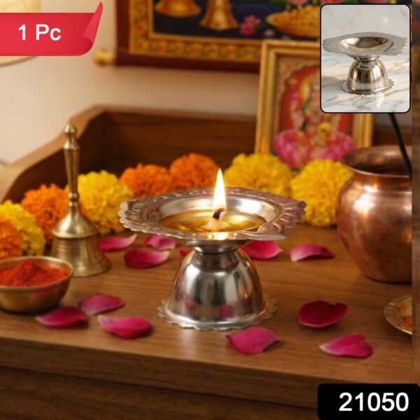 Stainless Steel Traditional Puja Diya Stand  (1 Pc)
