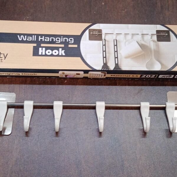 Stainless Steel Utensil Hanger Rail Nail Free Wall Mount