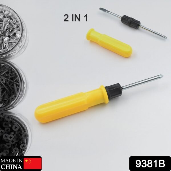 58eb8770-3728-4182-8bc7-fb6bef7d2001.jpg Small Pocket 2 in 1 Slotted Cross Head Double Sided Magnetic Screwdriver 1 Pc