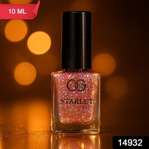 OG Beauty Metallic Rose Starlet Glitter Nail Paint (10 ML / 1 Pc)