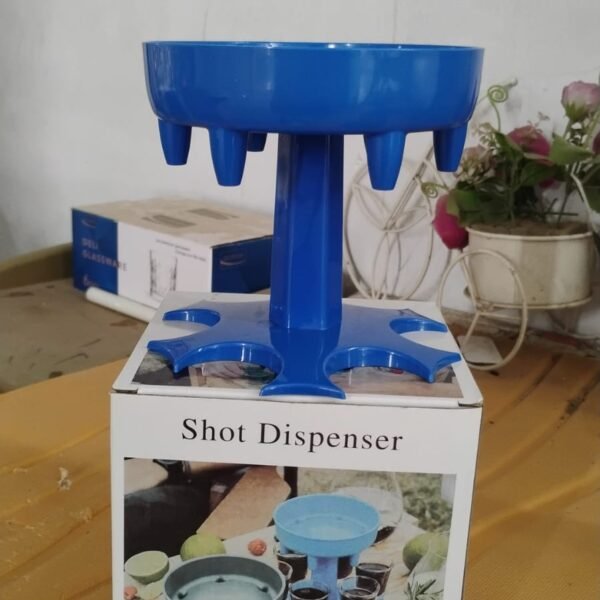 6-Way Plastic Shot Glass Dispenser with Holder Stand (1 Pc)