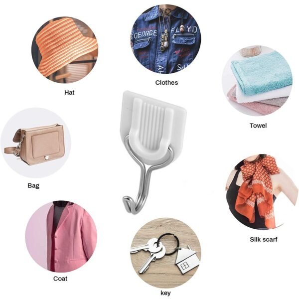 5_0f0910c3-9421-4223-8262-181c73ee4d31.jpg Adhesive Sticker ABS Plastic Hook Towel Hanger for Kitchen / Bathroom
