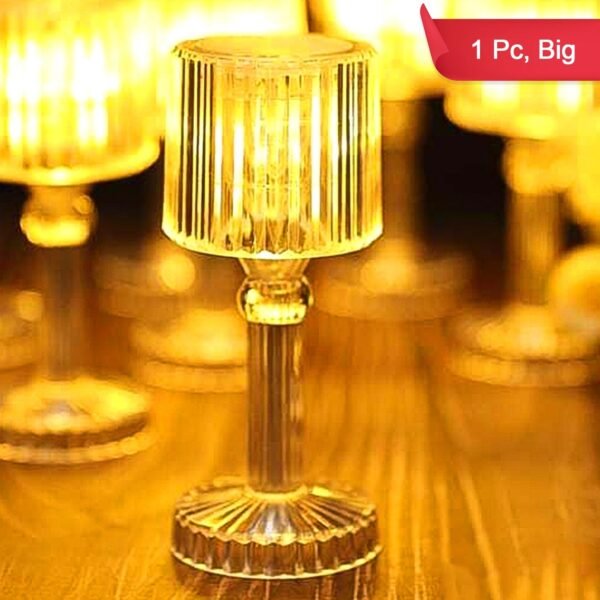 Big Acrylic LED Desk Lamps Table Lamp Portable Crystal, Diwali (1 Pc / Big)