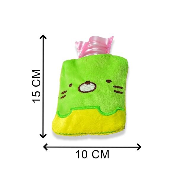 Green Kitty Hot Water Bag with Cover for Pain Relief & Warmth