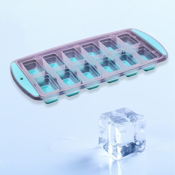 12-Grid Silicone Ice Cube Tray - Food-Grade Square Ice Maker, Easy Release Bottom