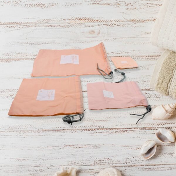 Travel Storage Bag Set – Waterproof Nylon Drawstring Organizers Clothes & (4 Pc)