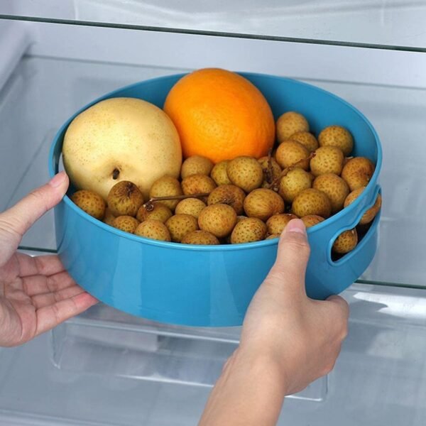 360° Rotating Kitchen Organizer Trolley for Storage - Turntable Tray with Brown Box