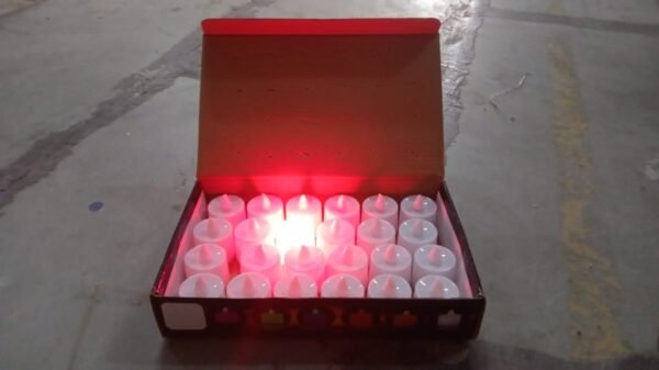 Red LED Tealights Smokeless Flameless Candles for Home Decor, Diwali (24 Pcs)