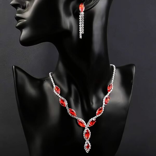 5_6a6e4971-4305-474c-bfb5-759e0fb207f9.jpg Necklace and Earrings Set Wedding Jewelry Set (1 Set / Mix Color)