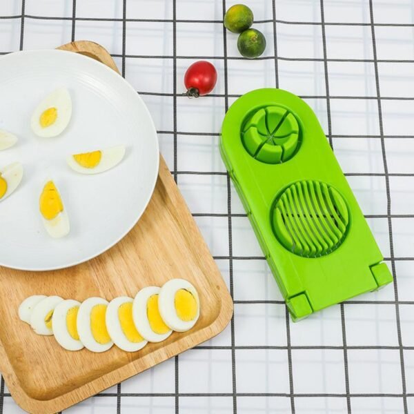2 in 1 Double Cut Egg Cutter with Stainless Steel Wire for Easy Slicing