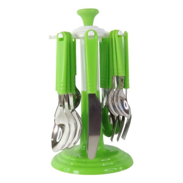Stainless Steel Cutlery Set with Stand - (24 Pc)