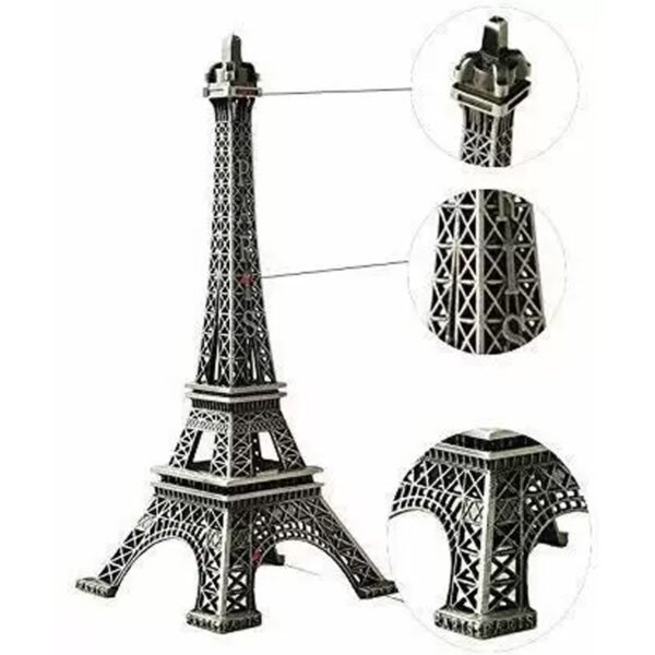 Antique 3D Eiffel Tower Statue - Metal Paris Landmark Decorative Showpiece