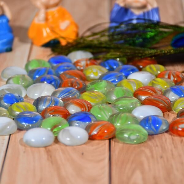 Glass Gem Stone, Flat Round Marbles Pebbles