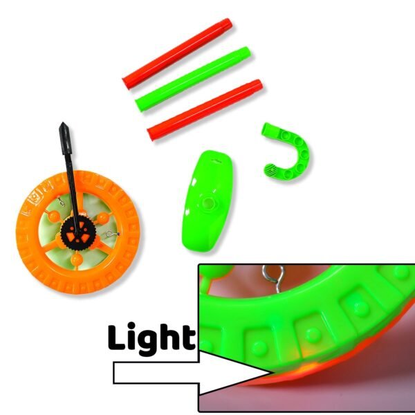 Plastic Single Wheel Push Run toy handle and two lights on wheel. push toy for Kids