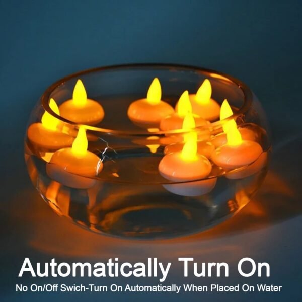 Floating Flameless Tea Light Candles – Battery Operated Set of 12 for Decor
