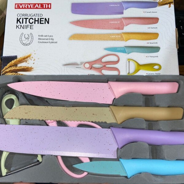 5_dee3b496-04fd-490f-a9ef-26699e40ded3.jpg Corrugated 6Pc Kitchen Knife Set Professional Box Knife Set 6 Piece Forged Kitchen Knives with Box.