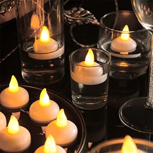 Flameless Floating Tea Light Candles – Battery Operated Set of 8 in Box