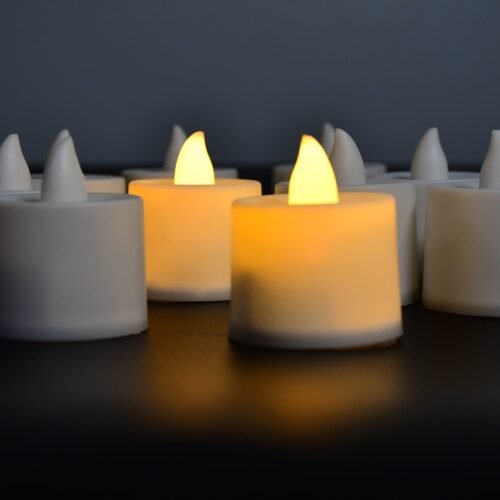 5_e9412251-9629-458e-957b-ebb81dcf455e.jpg Festival Decorative - LED Yellow Tealight Candles Container, Diwali (White, 10 Pcs)