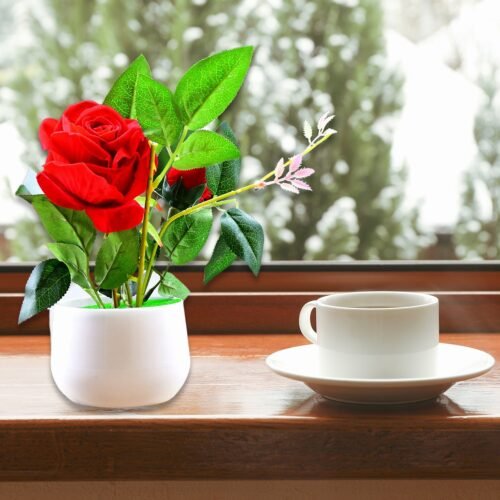 5_ff2e42e5-d6a5-45c3-a803-858fbd01e5ff.jpg Artificial Rose Flower Plant With Pot, For Home Office Or Gift