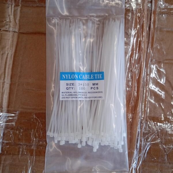 6Inch Nylon Self Locking Cable Ties, Heavy Duty Strong Zip Wire Tie. Pack of 100
