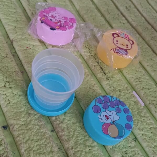 Portable Travelling Cup/Tumbler With Lid Folding / Pocket Glass for Travelling, Water Cup for Kids Walker, Folding Camping Cup with Lids Expandable Drinking Cup Folding Cup for Kids, Travel - (Pack of 1)