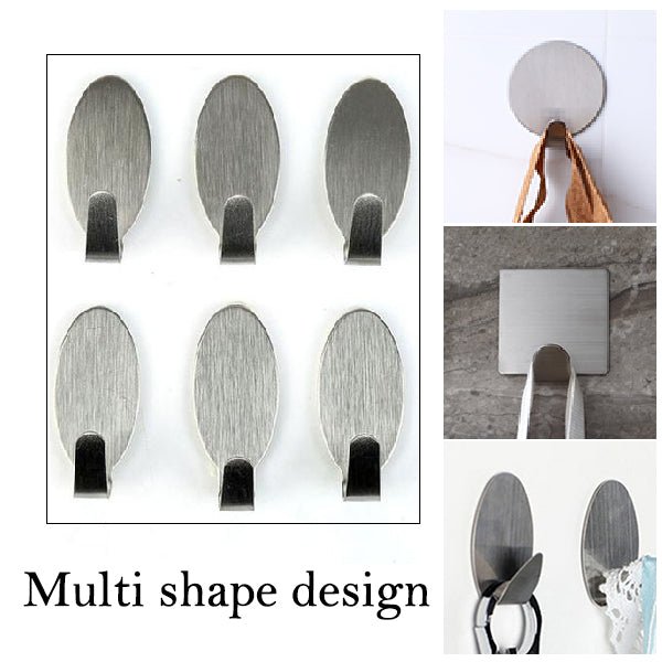 Heavy Duty Self Adhesive Hook Sticky (Pack of 6)