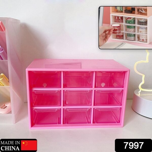 Storage Box 9 Grids Multi-Purpose Desktop Drawer Organizer  Hanging Hole Design