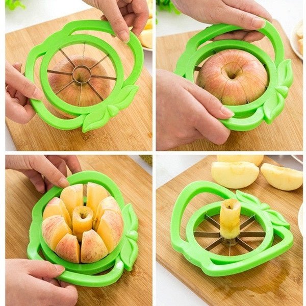 Plastic Apple Cutter Slicer with 8 Blades and Handle