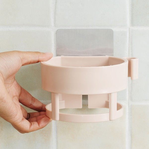 Self Adhesive Hair Dryer Holder – Bathroom Wall Storage Shelf Organizer Stand