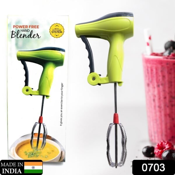 Power Free Manual Hand Blender with Stainless Steel Blades Mixer Rawai