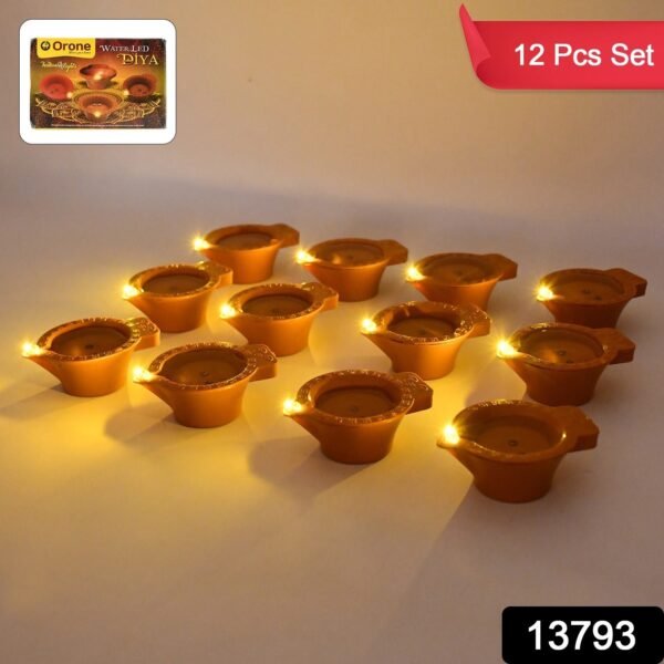 5c8a2084-32f2-4c3a-9edb-239bd0db06dd.jpg Flower Water Sensor Diyas for Diwali Decoration, Diwali (12 Pcs Set)