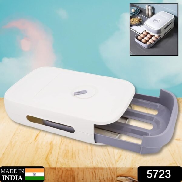 5c921fe3-9f90-46d7-ae99-fa3d444a5923.jpg Plastic Egg Storage Box Drawer Style Fridge Organizer Tray (1 Pc)