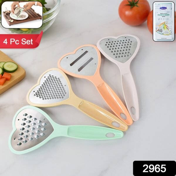 5cce20be-a699-46d7-8cb2-297408b02625.jpg Heart Grater Set and Heart Grater Slicer Used for Grating and Slicing of Fruits, vegetables