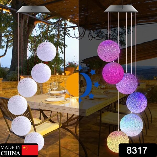 Solar Crystal Ball Color Changing LED Hanging Light for Patio Yard Garden