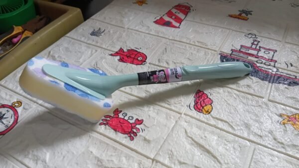 Triangular Sponge Brush – Long Handle Multipurpose Kitchen & Bathroom Cleaning Tool