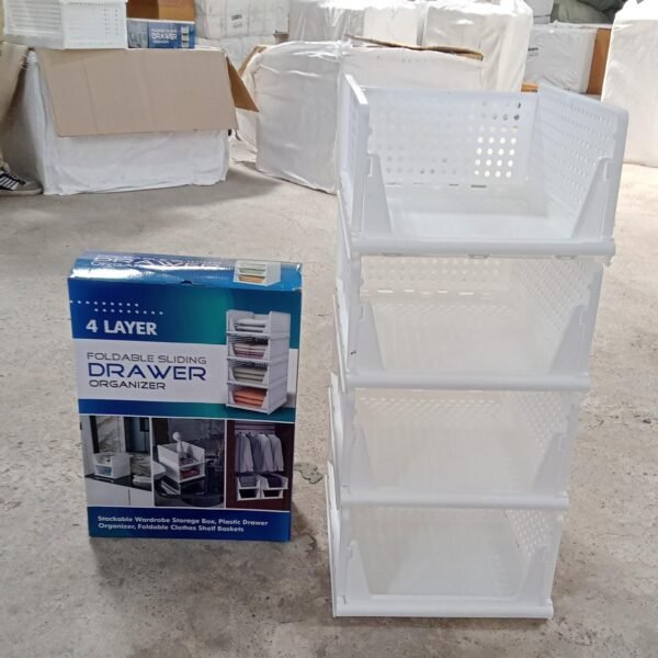 4 Layer Clothes Organizer Foldable Wardrobe Drawer Storage for Closet