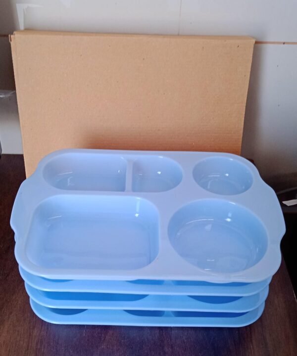 Divided Plates (32 CM, 5 Compartments) Shatterproof Microwave-Safe Tableware