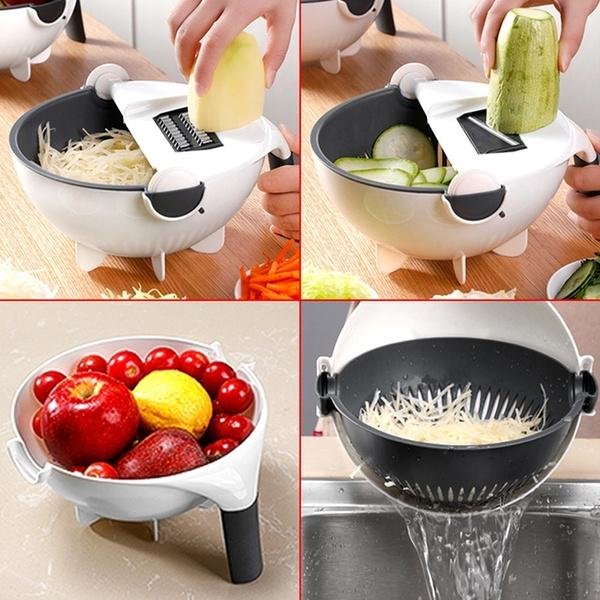 10 in 1 Multifunctional Vegetable Fruits Cutter / Slicer Shredder with Rotating
