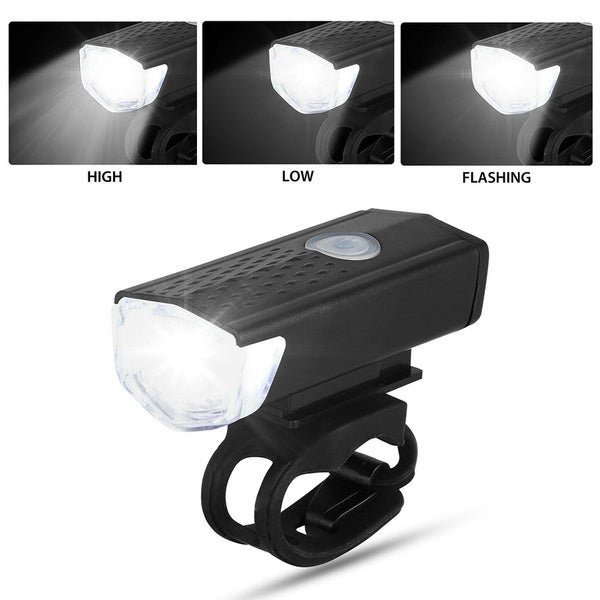 USB Rechargeable 400 Lumen Bicycle Front Headlight Cycle Light Set