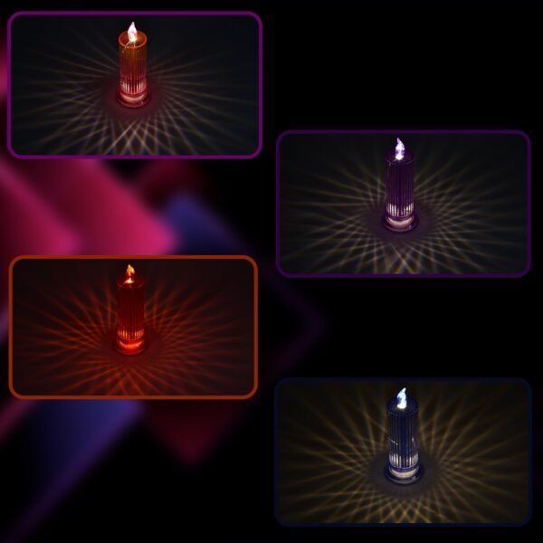 Big Simple Candles for Home Decoration, Crystal Candle Lights, Diwali (Multicolor)