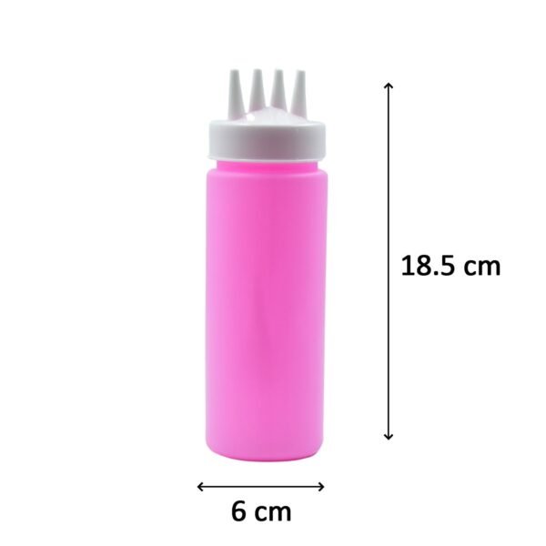 Plastic Bottles with 3 Nozzel for Sauce, Mayonnaise, Chocolate Syrup (Pack of 2Pc)
