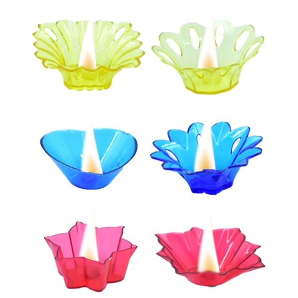 600407_1_91a7fa86-9069-437a-ac2c-8f68dd443dcd.jpg Plastic Candle Cup with Multi Shape Diwali Diya Cup, Diwali (Multicolor) (12 Pcs Set)