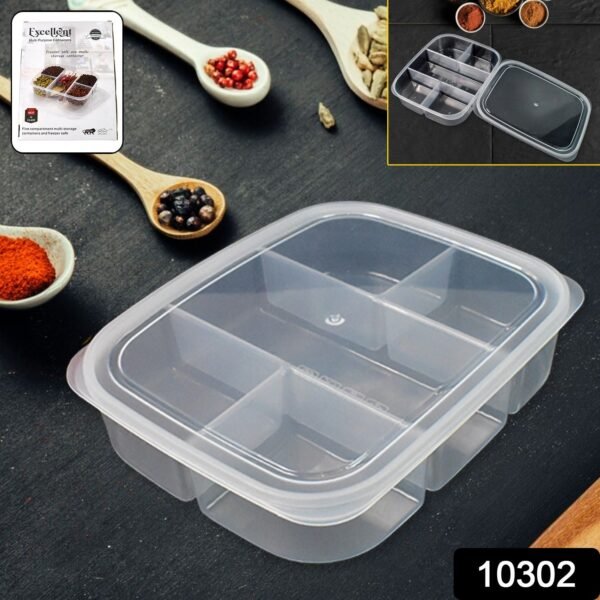 6049a9c1-9cd6-43bc-bee7-1a005e9152b3.jpg Plastic 5- Compartment Excellent container Reusable Lunch Box (1 Pc)