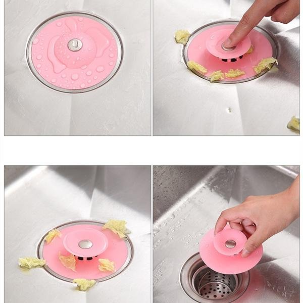 60519e8c7164f0e867005df5-2-large_71472b80-8de8-4f76-ba96-faa480c69916.jpg Creative 2-in-1 Silicone Sewer Sink Sealer Cover Drainer (multicolour)