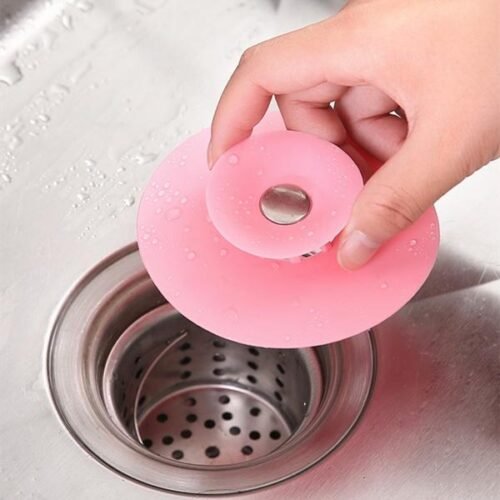 60519e8c7164f0e867005df5-large_a5ae410f-4c05-4e21-890a-b3390f15433a.jpg Creative 2-in-1 Silicone Sewer Sink Sealer Cover Drainer (multicolour)