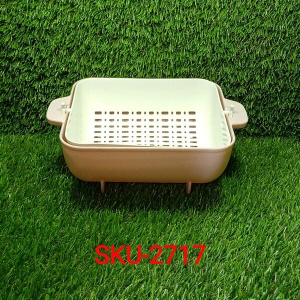 Multifunctional BPA Free Double Layered Plastic Rotatable Strainer (Multicolor)