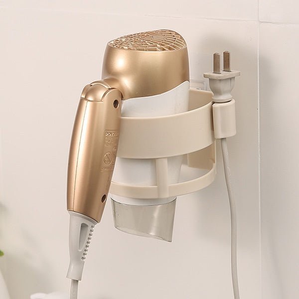 Self Adhesive Hair Dryer Holder – Bathroom Wall Storage Shelf Organizer Stand