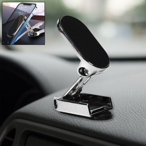 6102_magnetic_phone_holder.jpg 360° Rotating Magnetic Car Phone Holder in Metal (1 Pc, Folding)