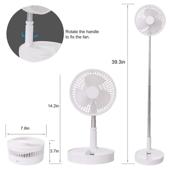 Telescopic Foldable Electric Desktop Fan – Adjustable & Portable